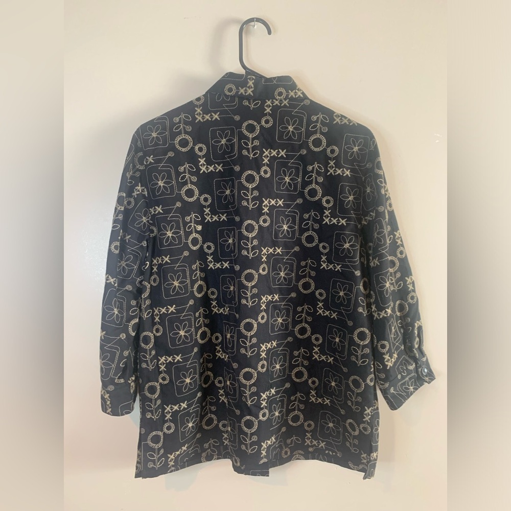 BUNDLE ONLY: Alfred Dunner Vintage Black Embroidered 3/4 Sleeve Blazer Jacket - Picture 6 of 7